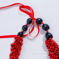 Woven 6-Stranded Lopa Necklace W/kukui Nuts